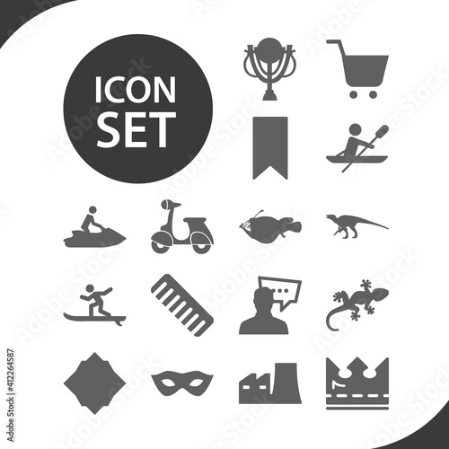 Simple set of poultry related filled icons.