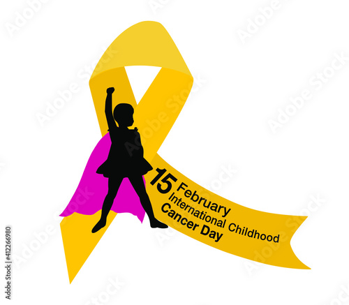 Cartel para celebrar el Día Internacional del Cáncer Infantil. Día Internacional del Niño con Cáncer.