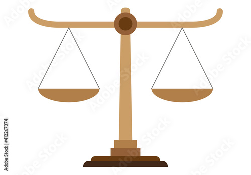 Balanza de madera de justicia igual.