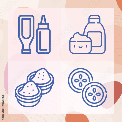 Simple set of flavor related lineal icons