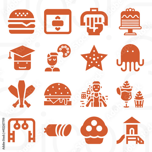 16 pack of initiate  filled web icons set