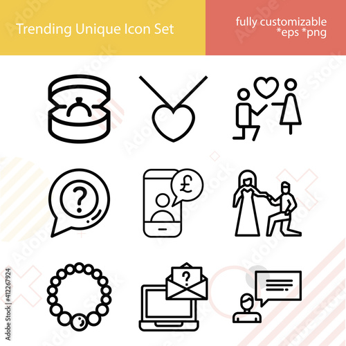 Simple set of rejected related lineal icons.