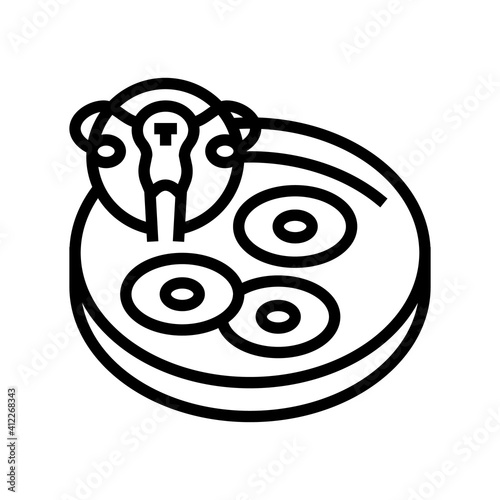 egg cell preparation line icon vector. egg cell preparation sign. isolated contour symbol black illustration