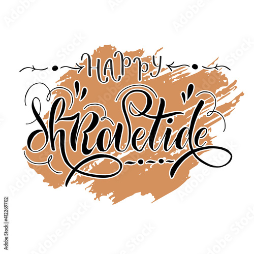 Happy Shrovetide lettering typography poster for logotype