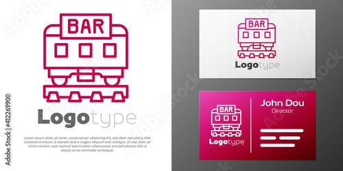 Logotype line Restaurant train icon isolated on white background. Logo design template element. Vector.