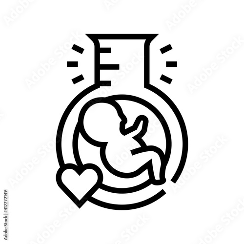 in vitro fertilization line icon vector. in vitro fertilization sign. isolated contour symbol black illustration