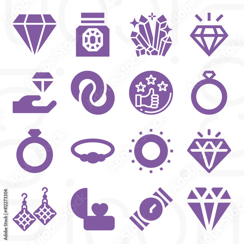 16 pack of proposes  filled web icons set