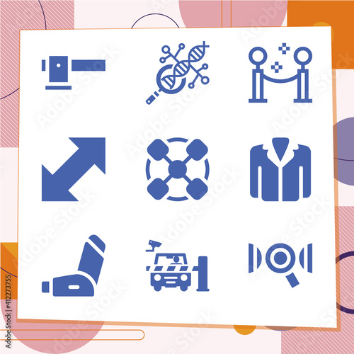 Simple set of 9 icons related to under