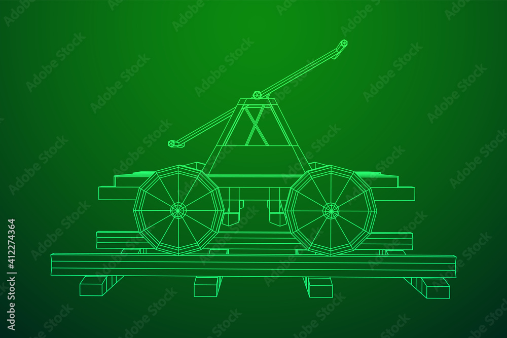 Handcar transportation. Draisine or rail vehicle Handcar transportation. Draisine or rail vehicle
