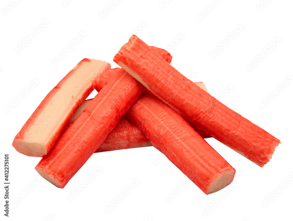 crab sticks isolated on white background for your menu design or advertising crab sticks isolated on white background for your menu design or advertising