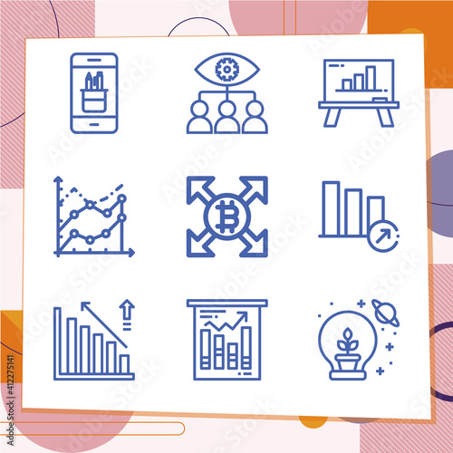 Simple set of 9 icons related to maturation
