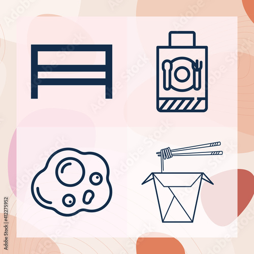 Simple set of fare related lineal icons