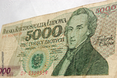Chopin on Polish banknote