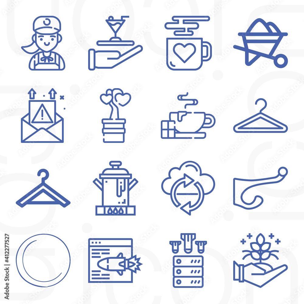 16 pack of tray lineal web icons set 16 pack of tray lineal web icons set