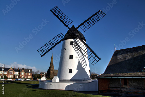 Windmill and church