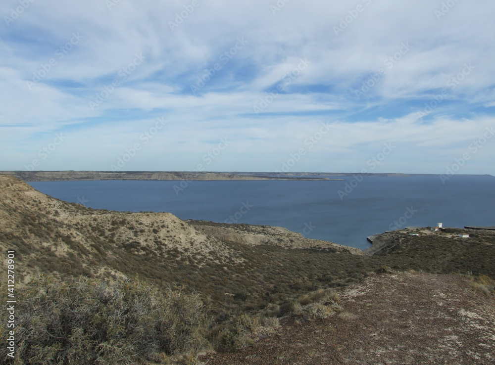 View of the coast of the Valdes Peninsula, Argentina 