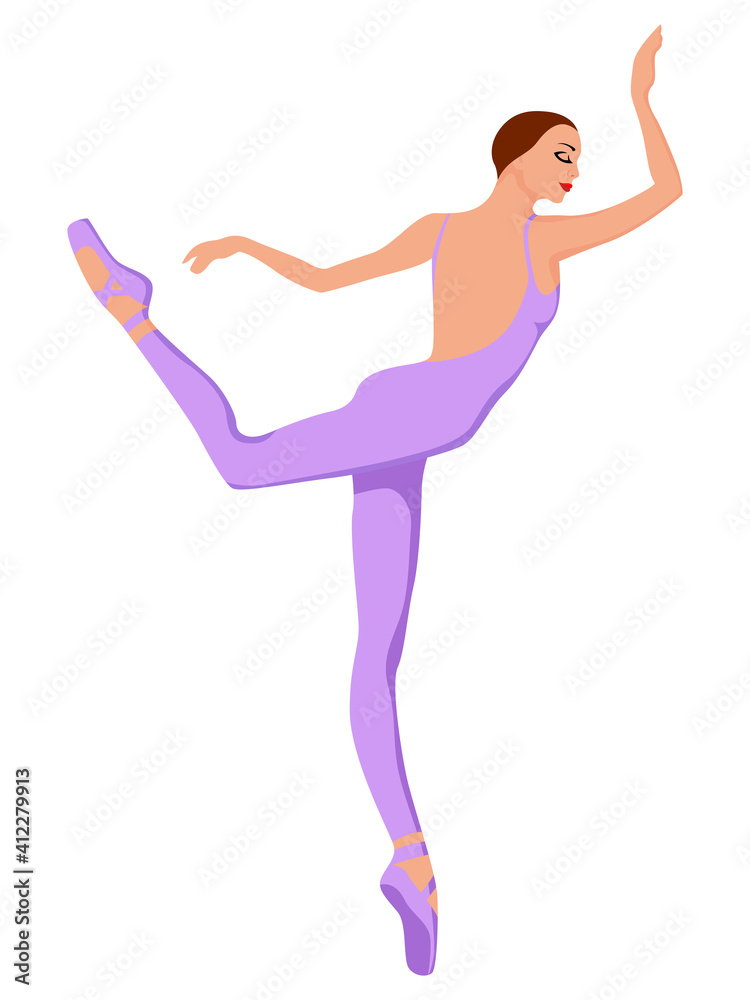 Obraz premium Charming ballerina in violet leotard