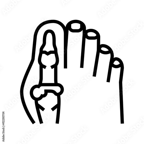 foot big toe bone gout line icon vector. foot big toe bone gout sign. isolated contour symbol black illustration