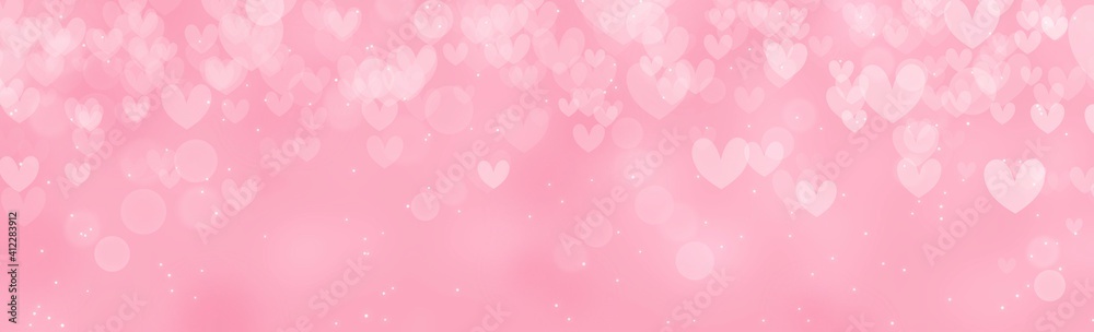 Abstract Backgrounds hart bokeh on pink background in valentine 's day