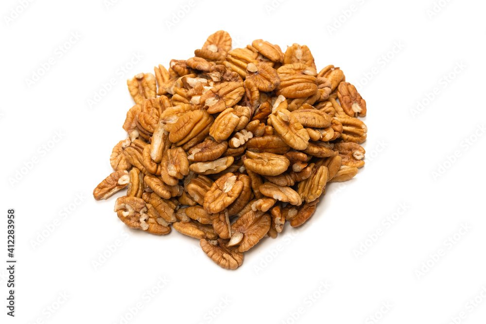 Pecan-nut isolated on white background. Pecan-nut isolated on white background.