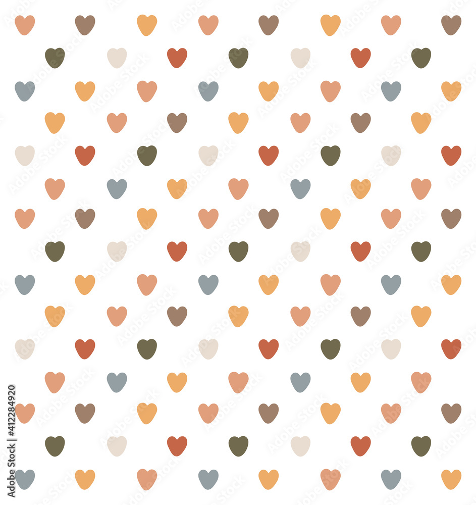 Beautiful pattern of colorful hearts, Valentine's day, love, art, creative modern hearts, boho style, nice decoration, vector illustration Beautiful pattern of colorful hearts, Valentine's day, love, art, creative modern hearts, boho style, nice decoration, vector illustration