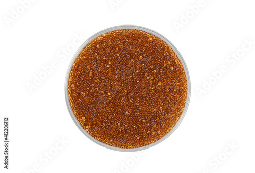 Resin, bed for household water softener 