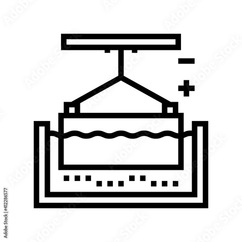 metal galvanization line icon vector. metal galvanization sign. isolated contour symbol black illustration
