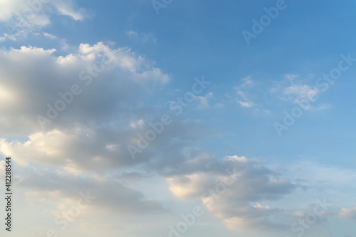 Fototapeta Naklejka Na Ścianę i Meble -  Blue sky with soft clouds.