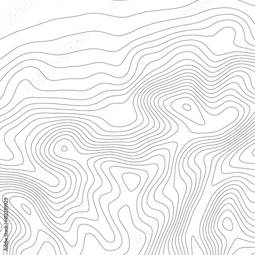 Abstract paper cut shapes. Topographic map on white background. Topo map elevation lines. Contour vector abstract vector illustration. Geographic world topography.