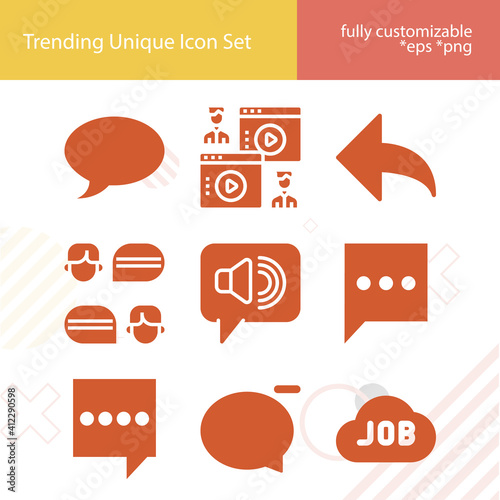 Simple set of replied related filled icons.