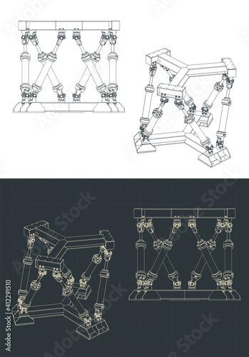 Hexapod mechanism drawings