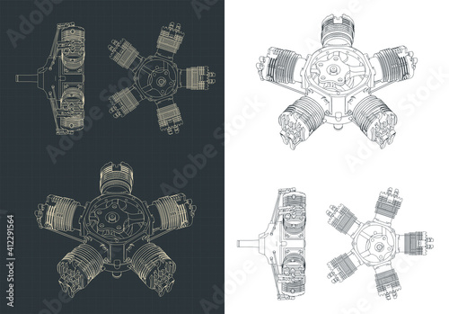 Radial engine drawings