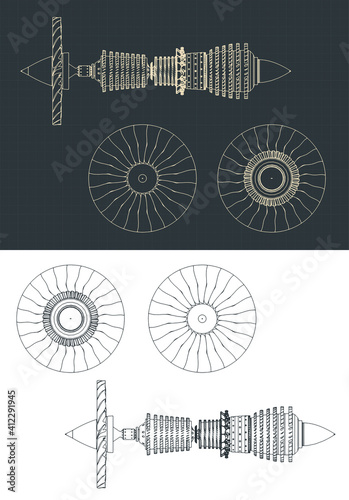 Turbofan compressor drawings