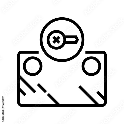 screw instalation mirror line icon vector. screw instalation mirror sign. isolated contour symbol black illustration