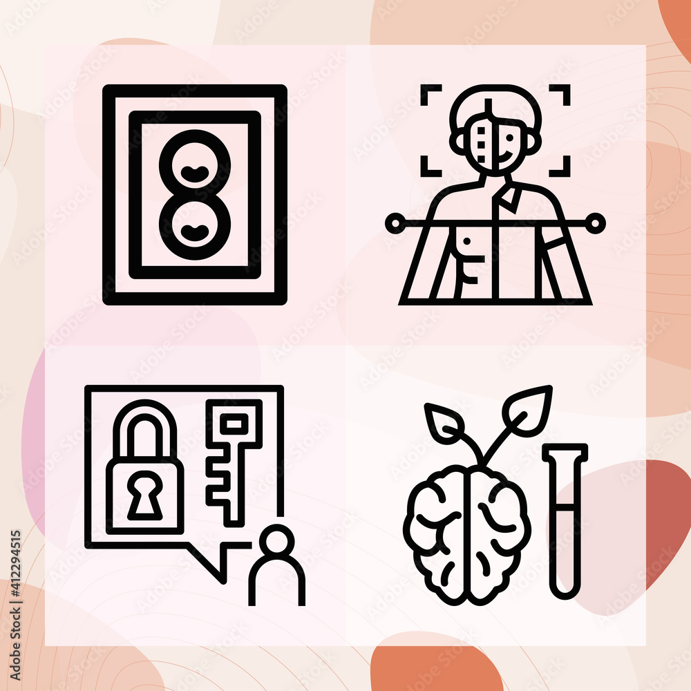 Simple set of memory related lineal icons Simple set of memory related lineal icons