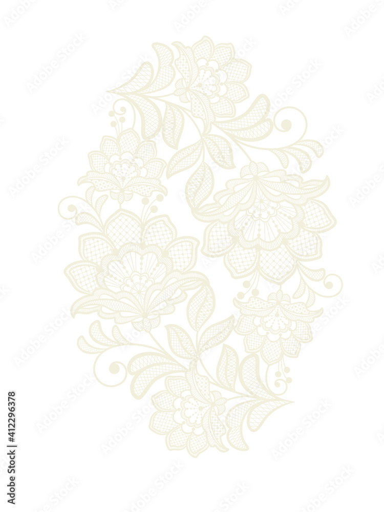 Template frame  design for invitation lace card.
