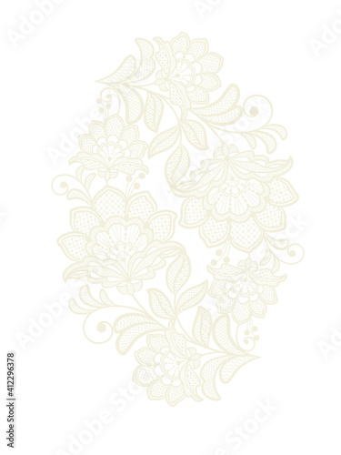 Template frame design for invitation lace card.