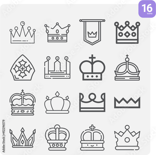 Simple set of tooth enamel related lineal icons.