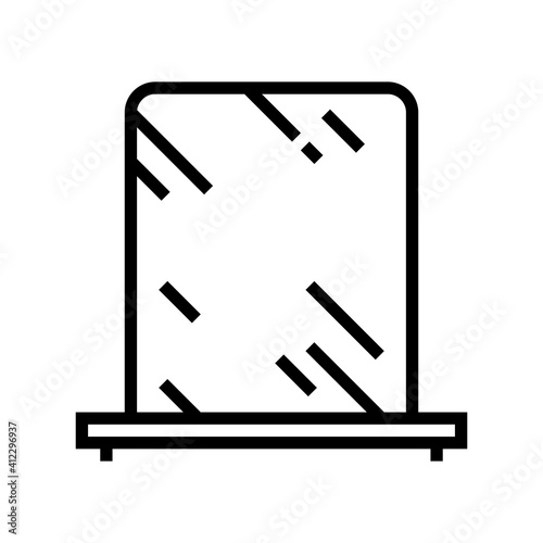 bathroom mirror line icon vector. bathroom mirror sign. isolated contour symbol black illustration