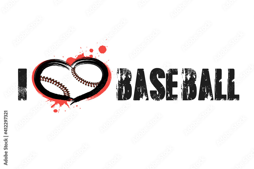 I love baseball. Design pattern on the baseball theme for greeting card
