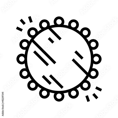 illuminated mirror with lamps line icon vector. illuminated mirror with lamps sign. isolated contour symbol black illustration