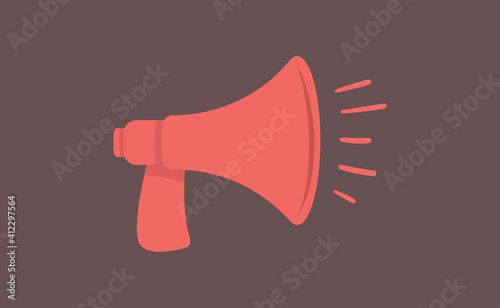 Megaphone, Loudspeaker cartoon vector illustration. Alert and announcement symbol.
