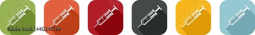 Coloured icons with syringes and needles