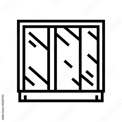 wardrobe mirror line icon vector. wardrobe mirror sign. isolated contour symbol black illustration