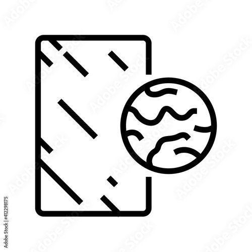 bronze mirror line icon vector. bronze mirror sign. isolated contour symbol black illustration