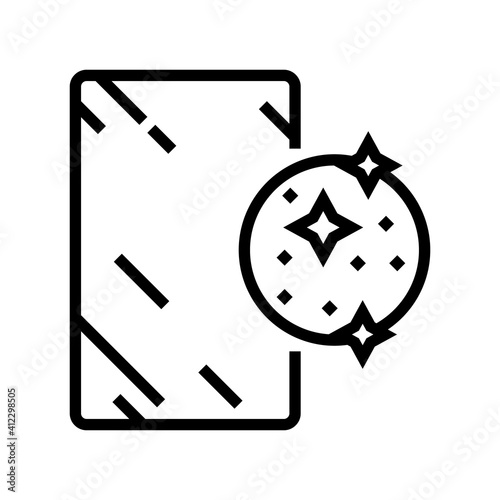 silver mirror line icon vector. silver mirror sign. isolated contour symbol black illustration