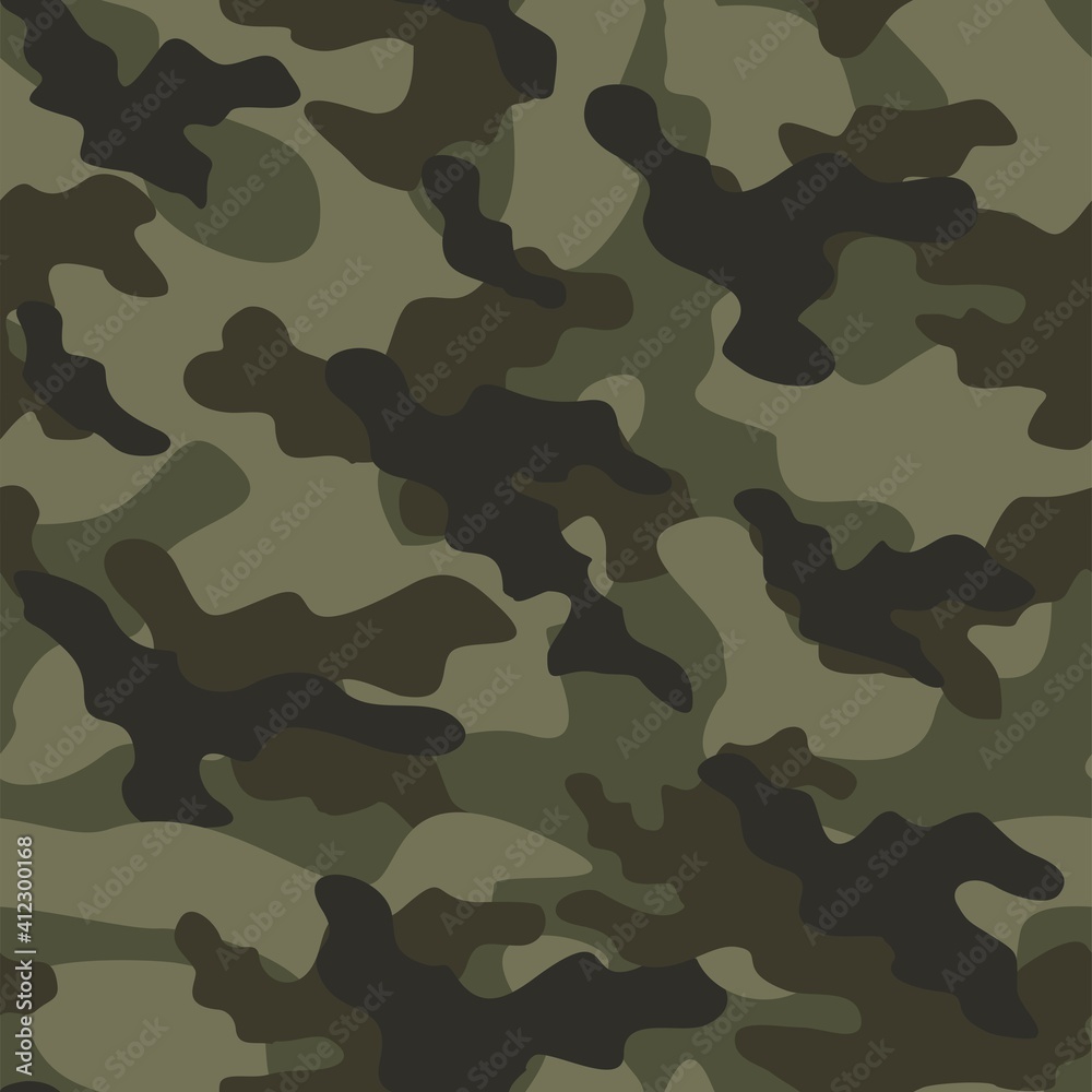 green military camouflage vector seamless pattern