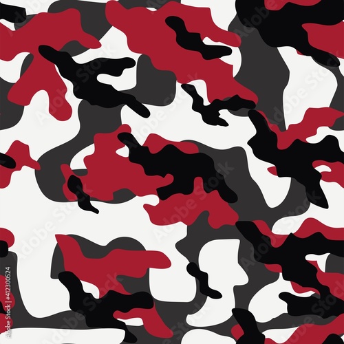 red military camouflage vector seamless pattern