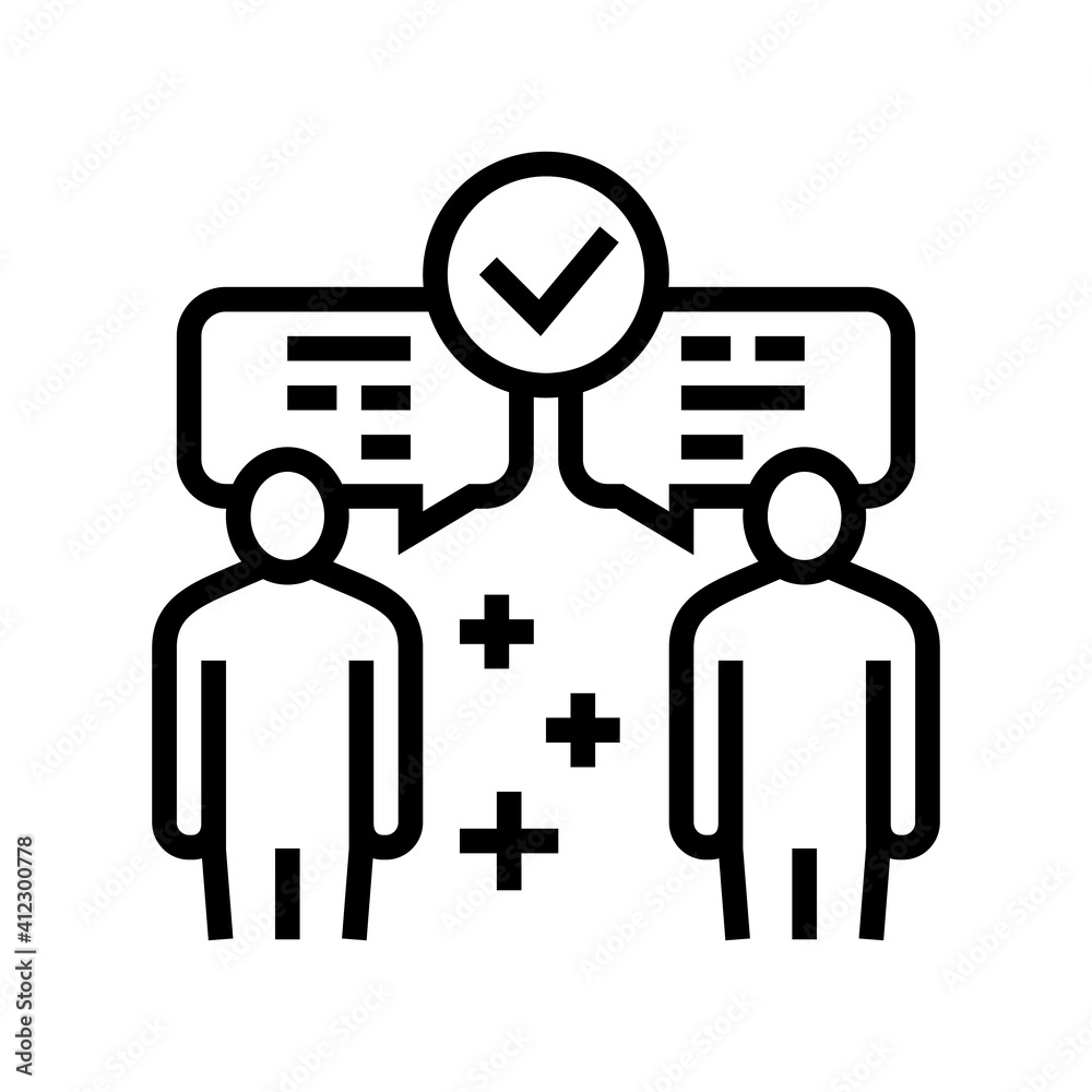 inter-leaf communication soft skill line icon vector. inter-leaf communication soft skill sign. isolated contour symbol black illustration inter-leaf communication soft skill line icon vector. inter-leaf communication soft skill sign. isolated contour symbol black illustration