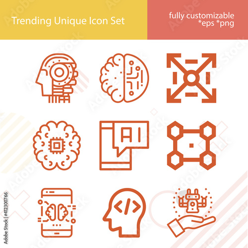 Simple set of affected related lineal icons.